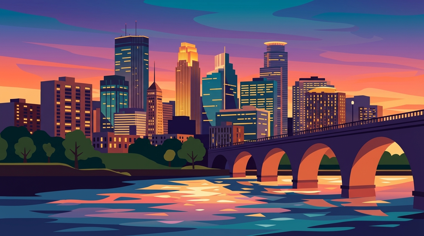 Minneapolis skyline illustration